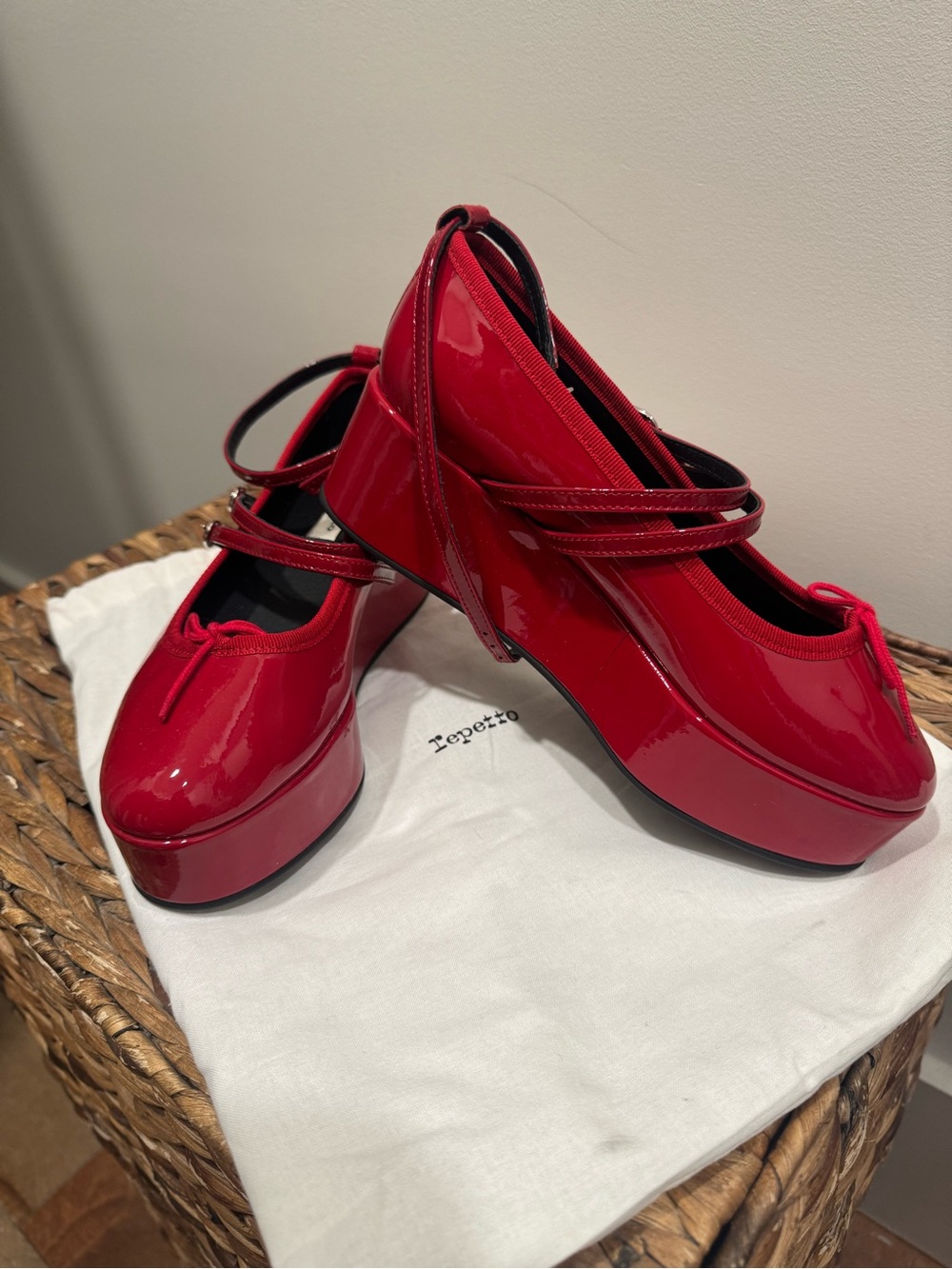 Repetto Red Patent Platform Mary Jane - Cendrillon model